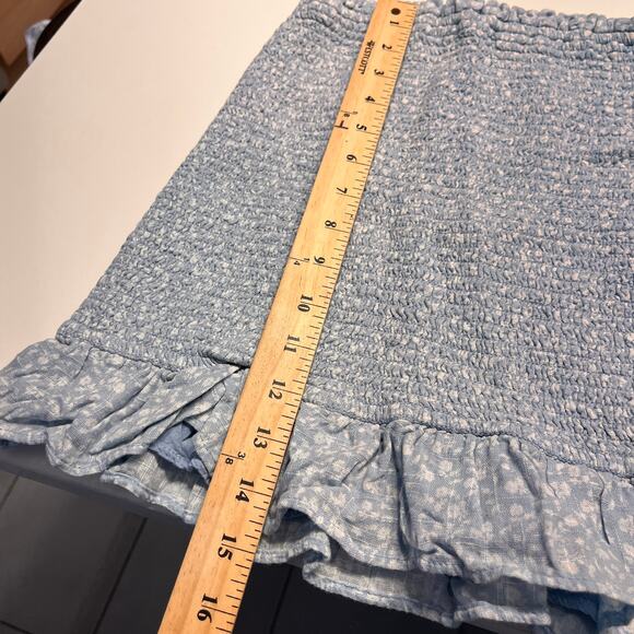 Abercrombie & Fitch Floral Shirred Frill Hem Mini Skirt Size Small - Picture 6 of 6